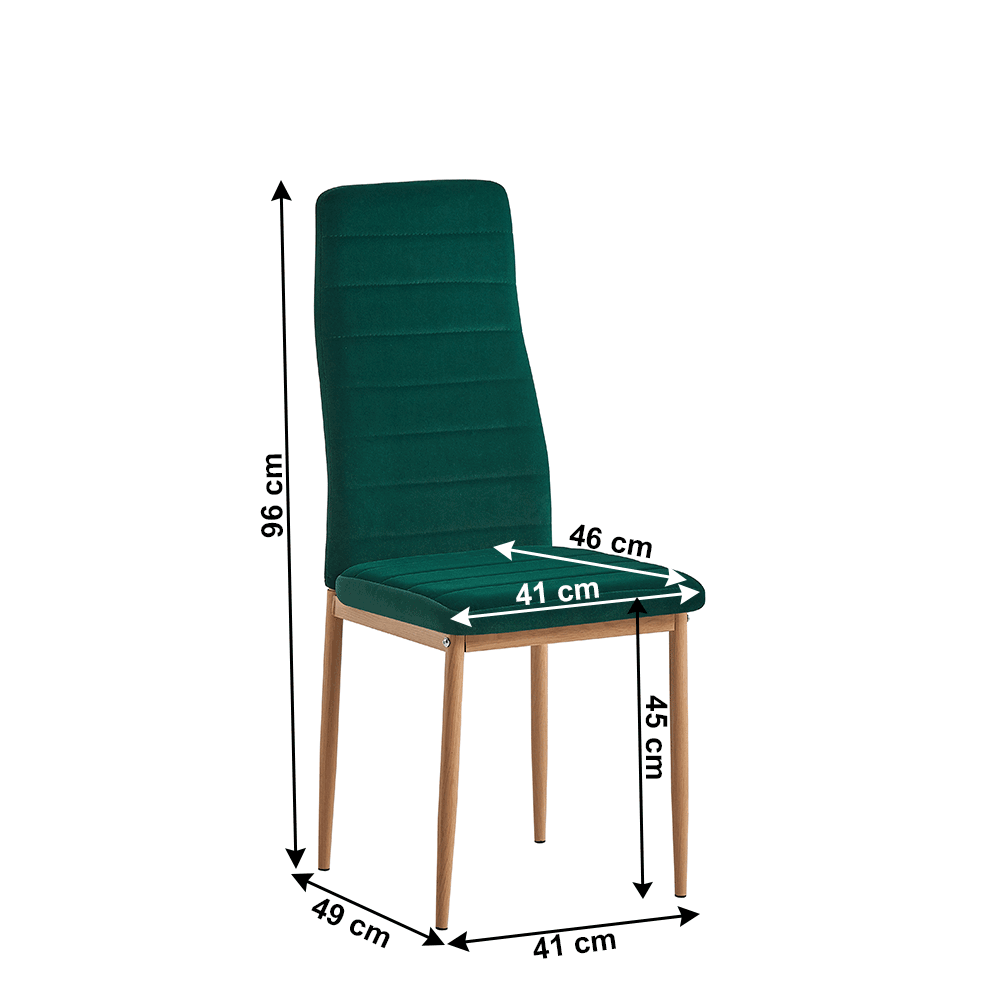 Scaun, ţesătură de catifea smarald / stejar, Coleta Nova