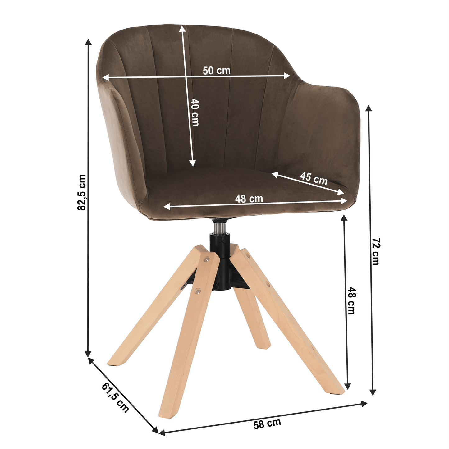 Fotoliu rotativ, textil Velvet, taupe gri-maro/fag, DALIO
