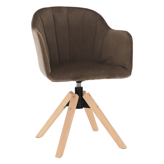 Fotoliu rotativ, textil Velvet, taupe gri-maro/fag, DALIO