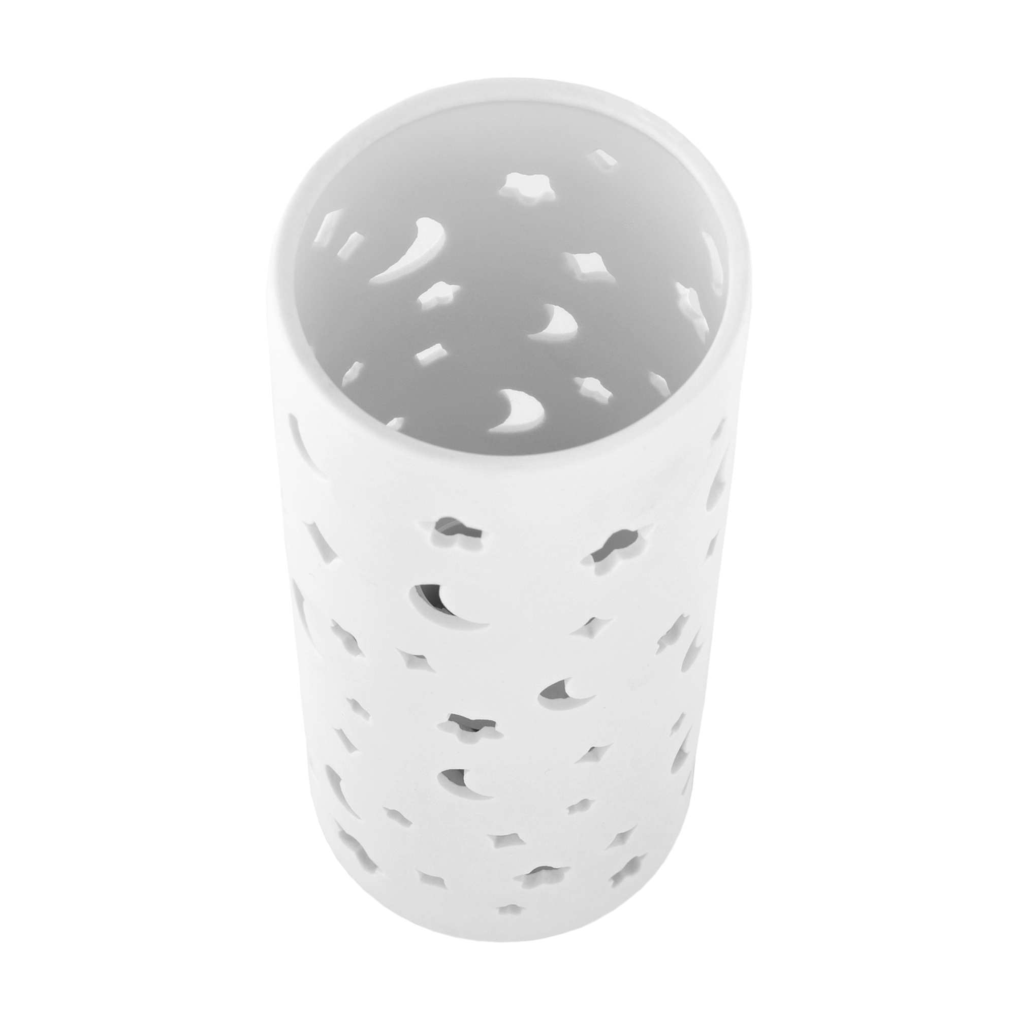 Lampă de masă din ceramică, model alb / lună, DANAR