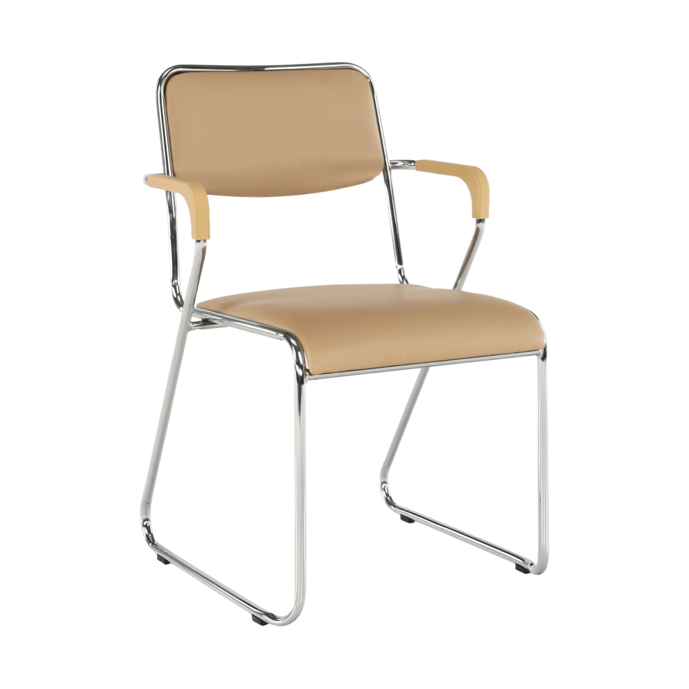 Scaun conferinţă, piele ecologică maro, DERYA