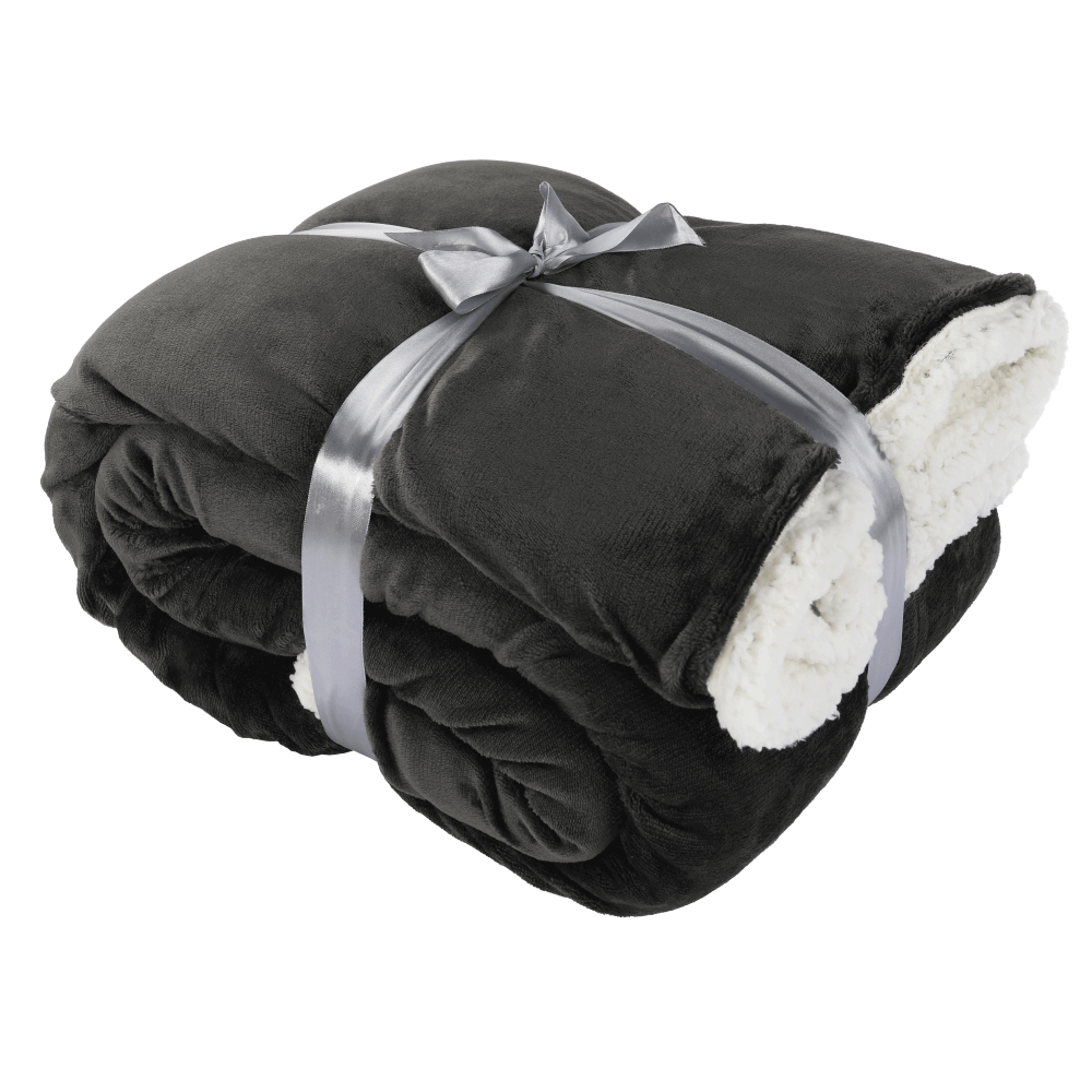 Pătură cu două feţe, gri, 205x220, ANKEA TYP 3