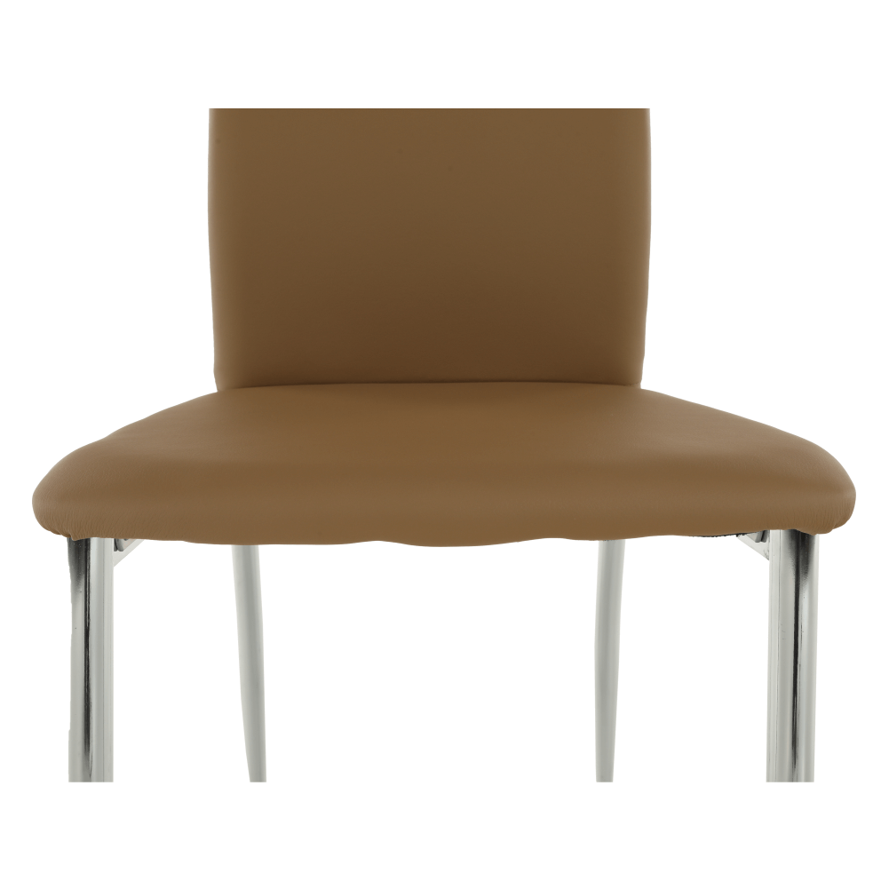 Scaun dining, piele ecologică bej/crom, ERVINA