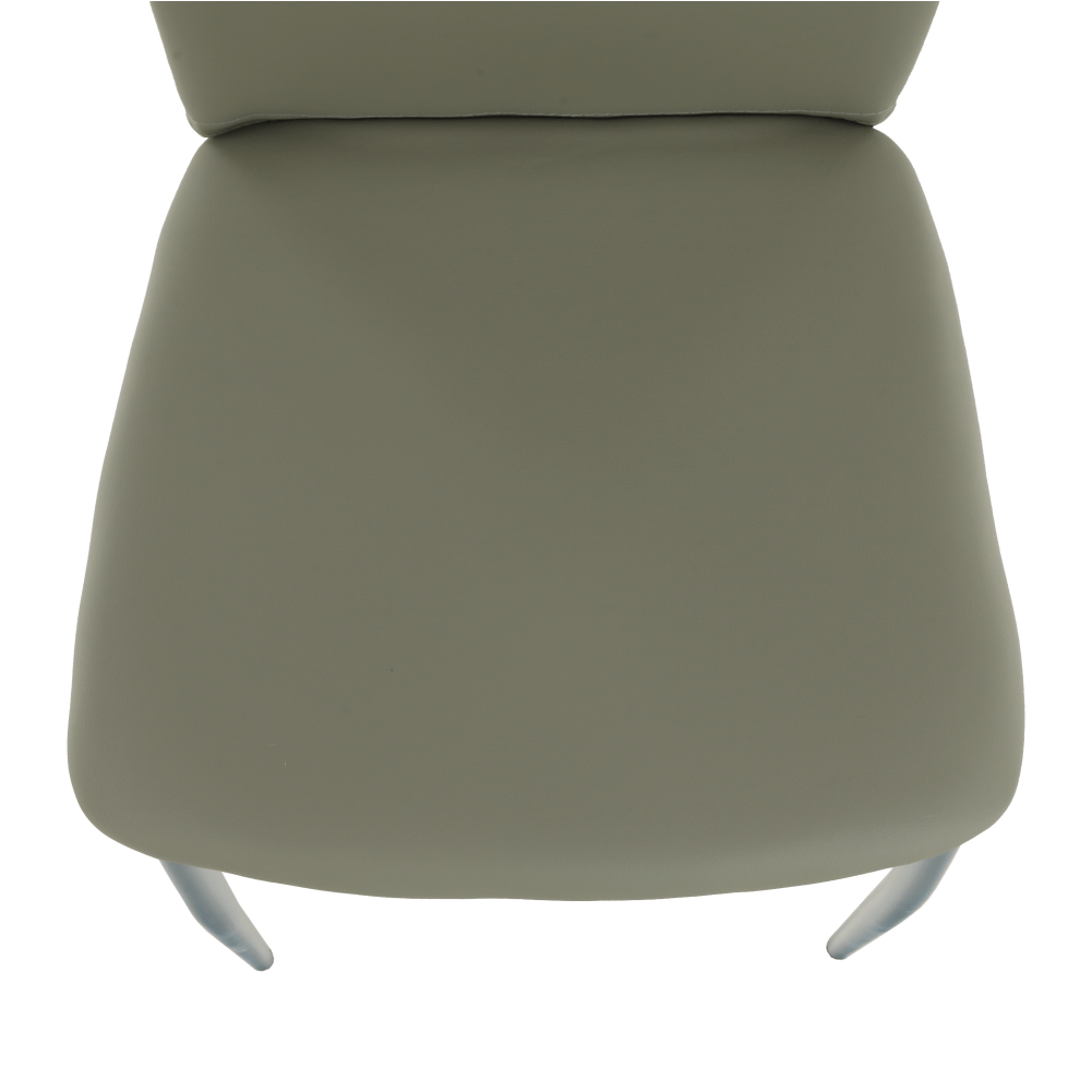 Scaun dining, piele ecologică gri/crom, ERVINA