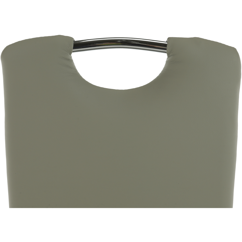 Scaun dining, piele ecologică gri/crom, ERVINA