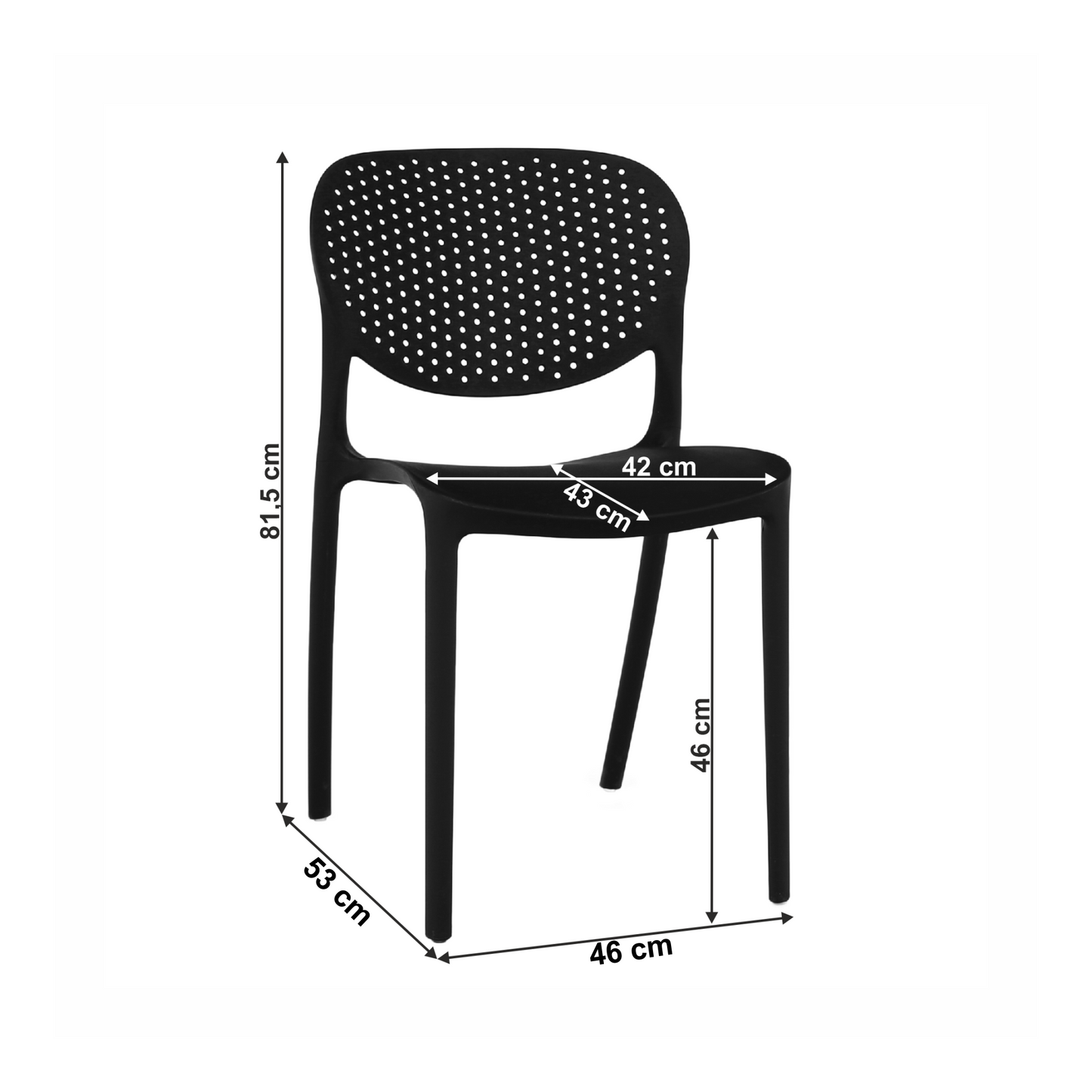 Scaun, negru, FEDRA NEW