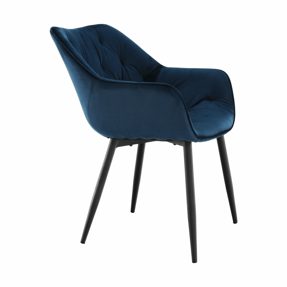 Fotoliu de design, material textil Velvet albastru, FEDRIS