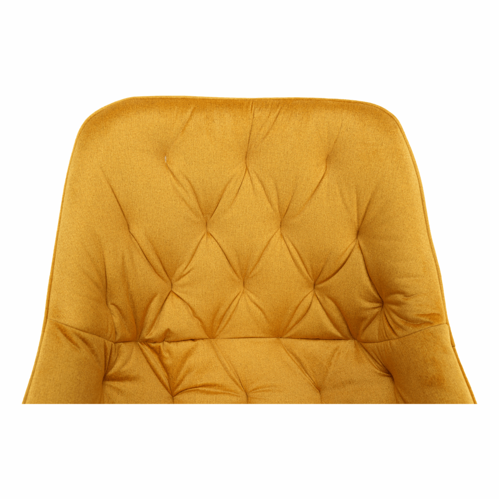 Fotoliu de design, material textil Velvet galben, FEDRIS