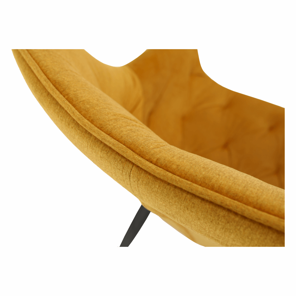 Fotoliu de design, material textil Velvet galben, FEDRIS