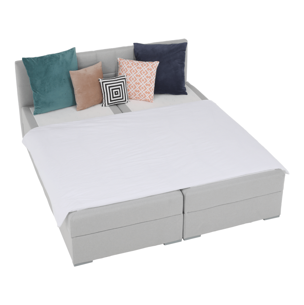 Pat tip BOXSPRING 180x200, gri deschis, FERATA KOMFORT