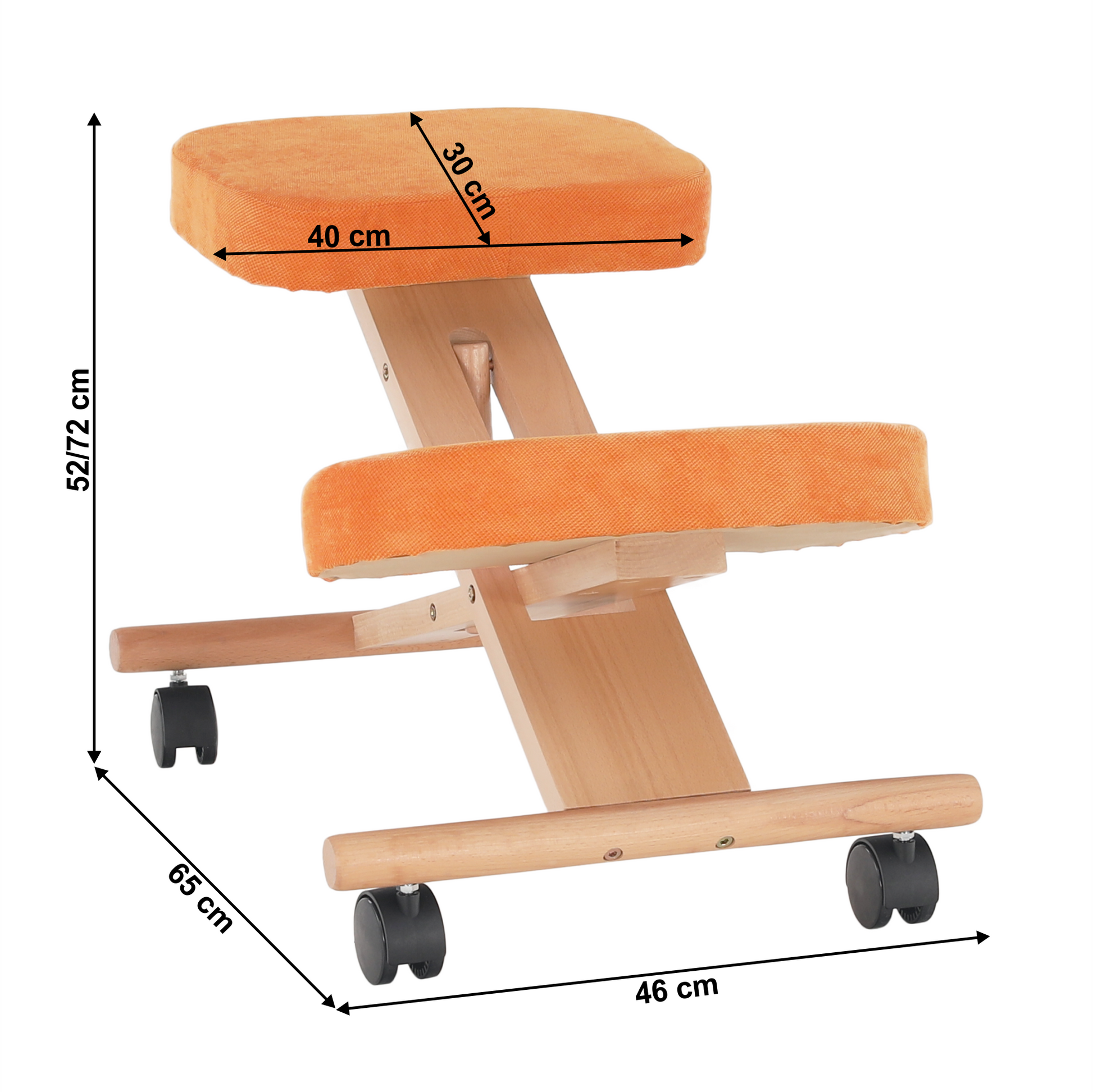 Scaun ergonomic, portocale/ fag, FLONET