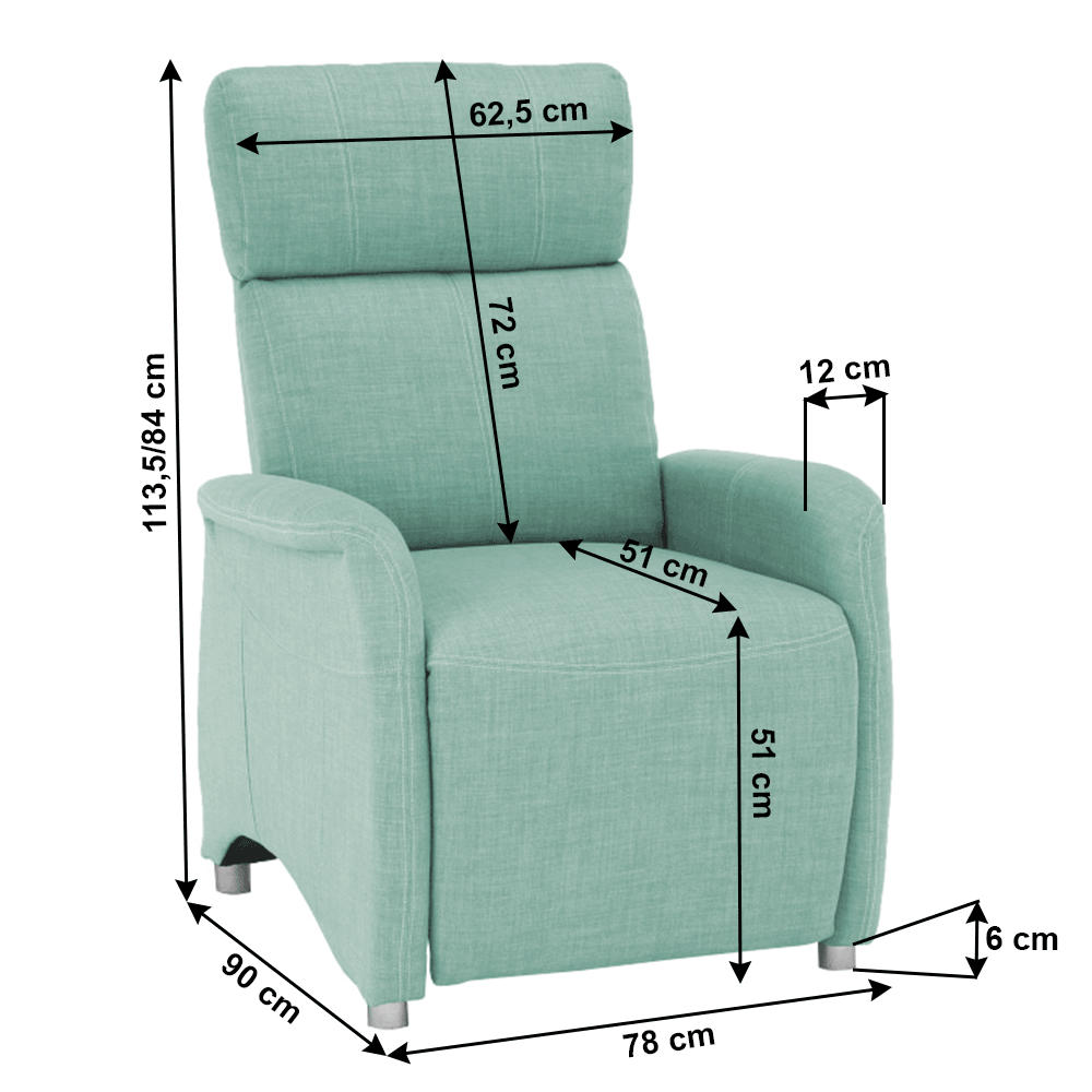 Fotoliu reglabil, material textil mentol FOREST