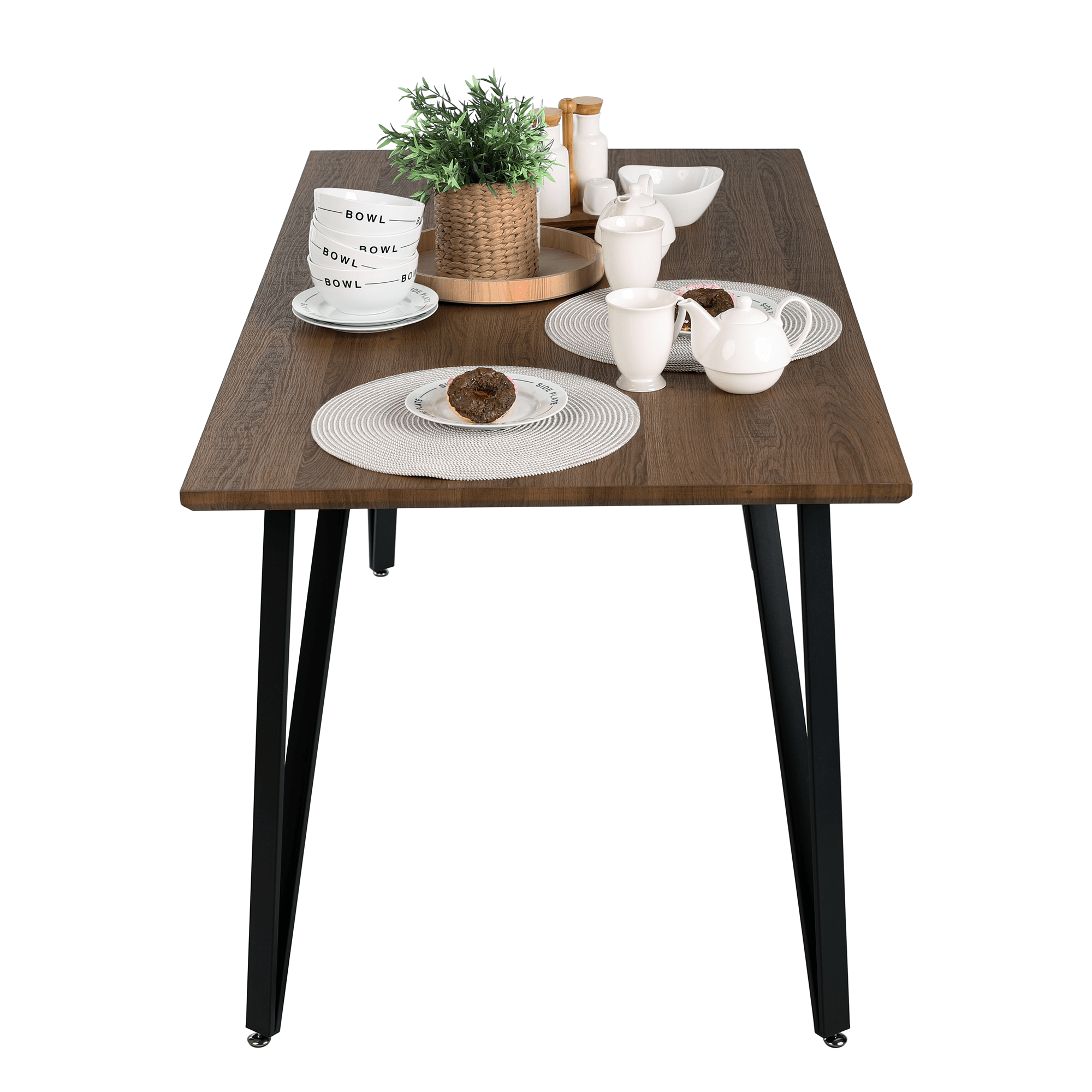 Masă de luat masa, stejar / negru, 150x80 cm, FRIADO