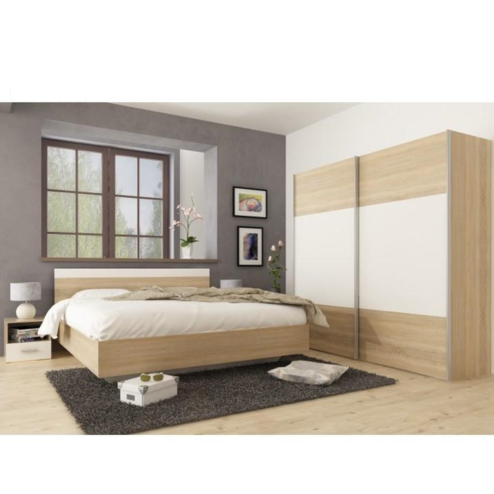 Set dormitor (pat 180x200 cm), stejar sonoma/ alb, GABRIELA NEW