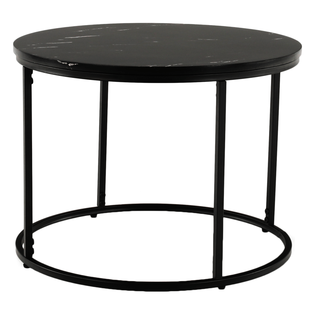 Măsuţă de cafea, marmură neagră / metal negru, GAGIN