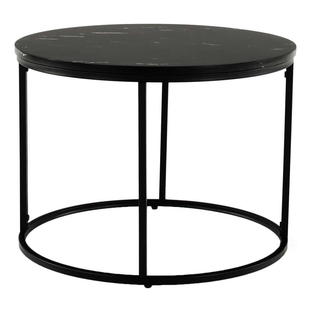 Măsuţă de cafea, marmură neagră / metal negru, GAGIN