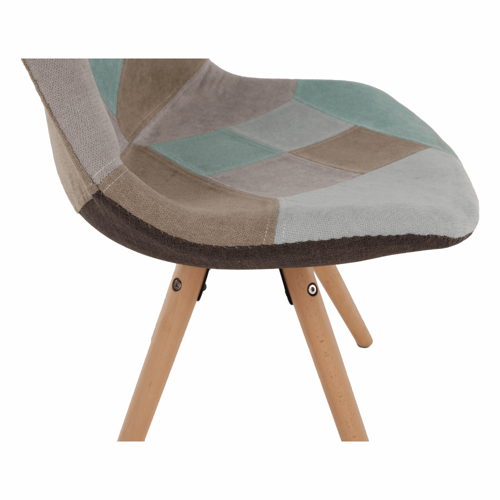 Scaun dining, patchwork mentol/maro, GLORIA