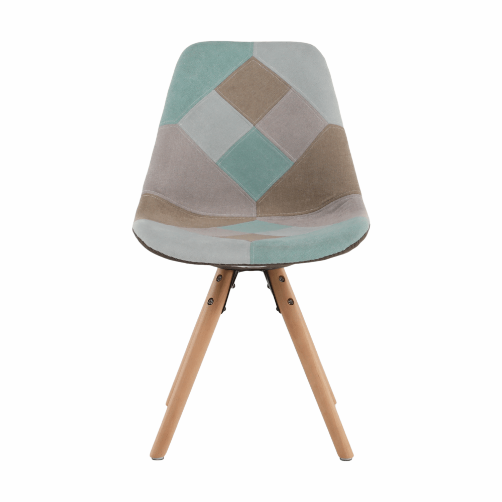 Scaun dining, patchwork mentol/maro, GLORIA