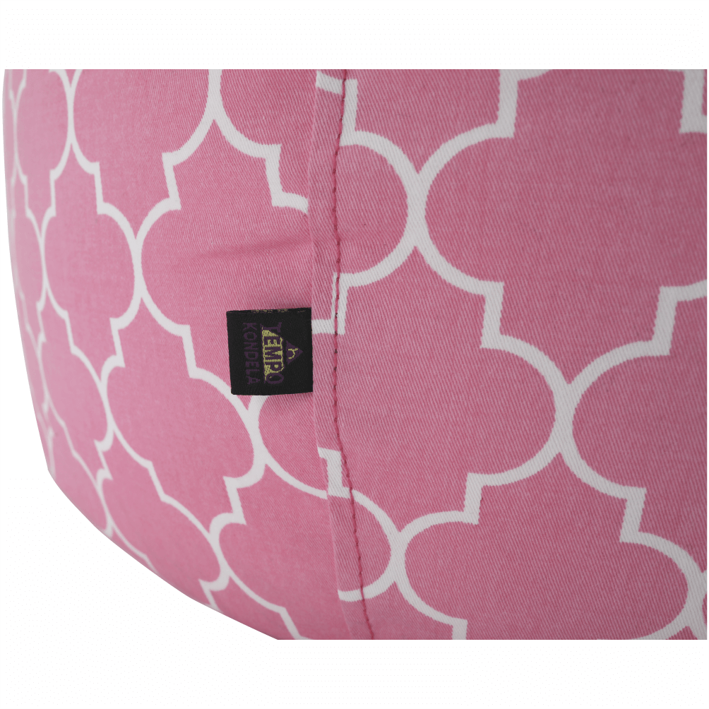 Fotoliu tip sac, roz/alb cu model, GOMBY