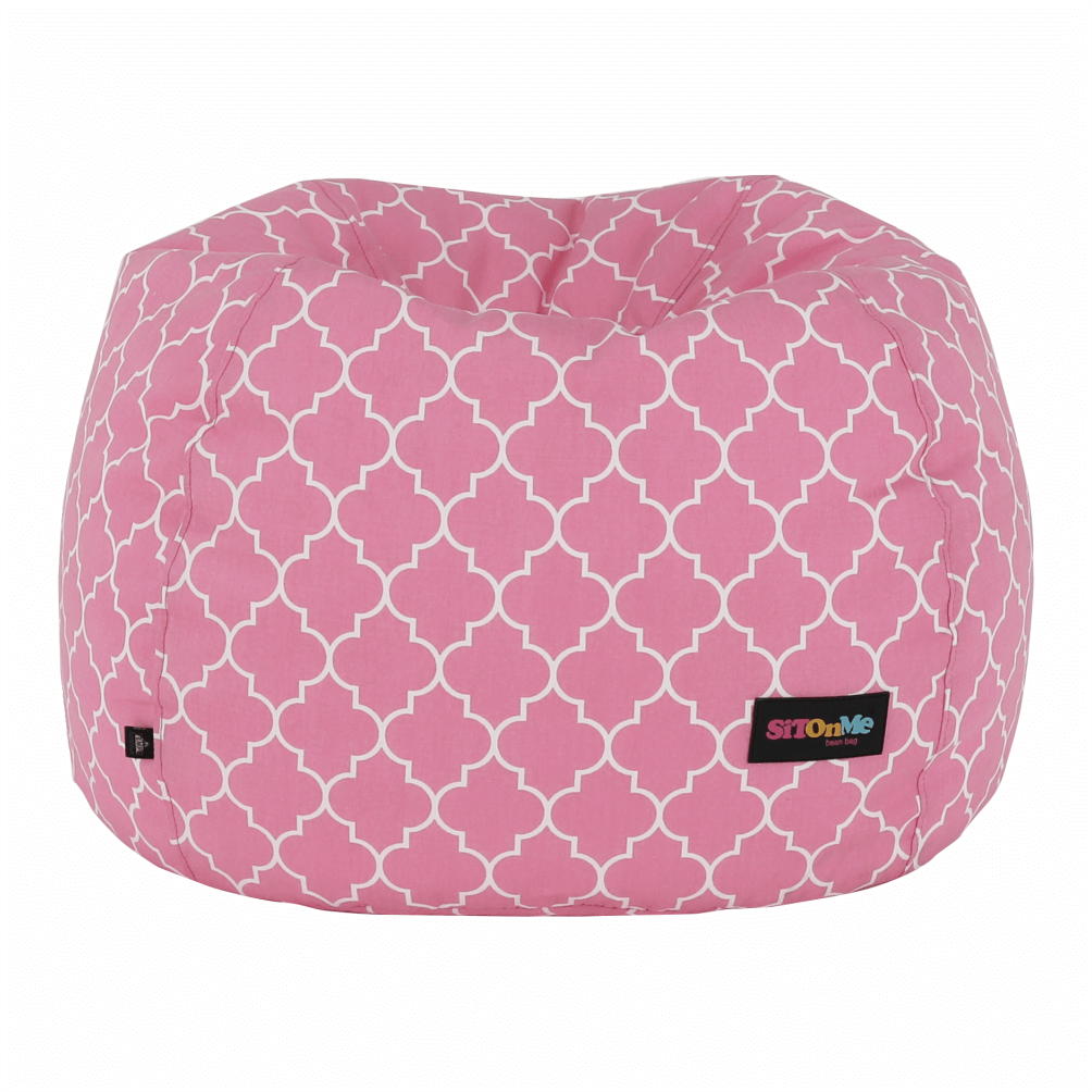 Fotoliu tip sac, roz/alb cu model, GOMBY