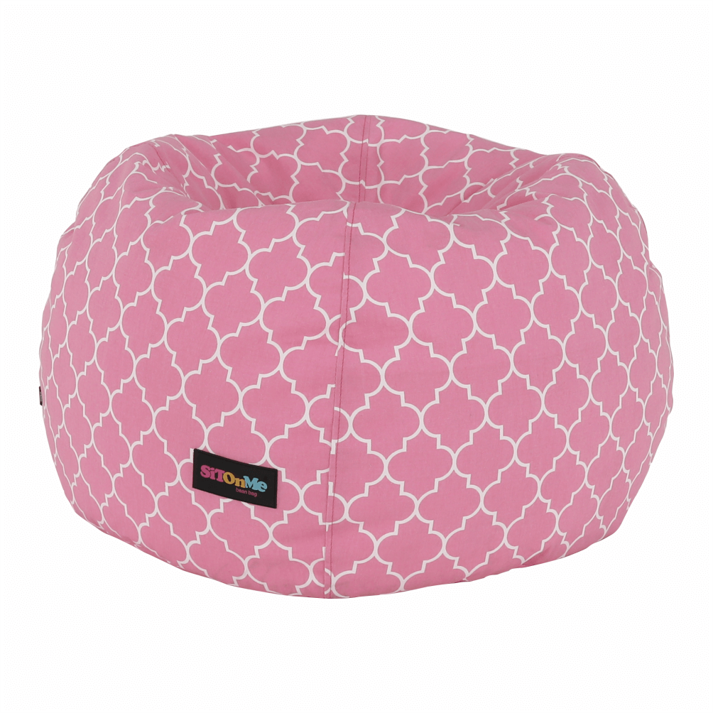 Fotoliu tip sac, roz/alb cu model, GOMBY