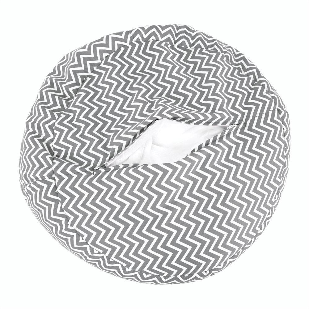 Fotoliu tip sac, gri/alb/model zig-zag, GOMBY