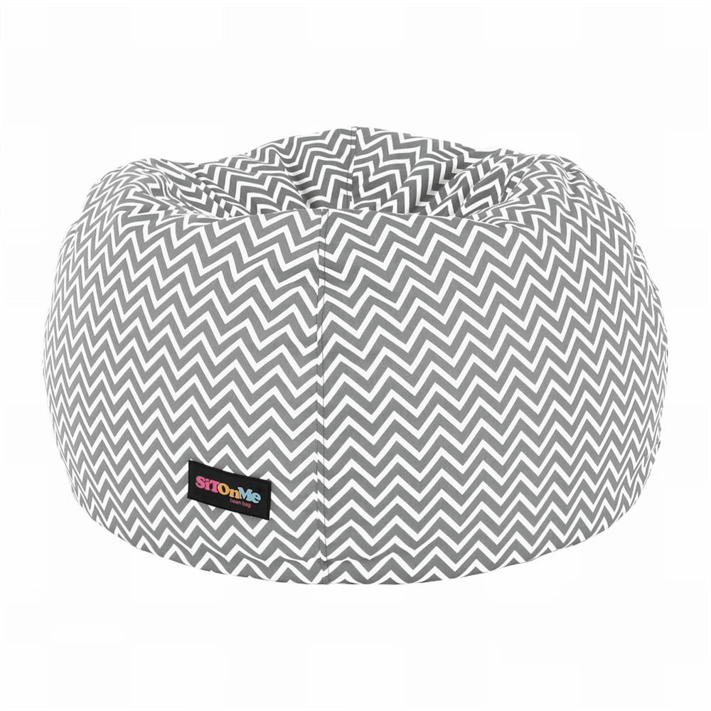 Fotoliu tip sac, gri/alb/model zig-zag, GOMBY