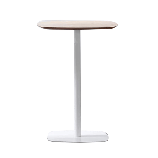 Masă de bar, stejar / alb, MDF / metal, diametru 60 cm, HARLOV
