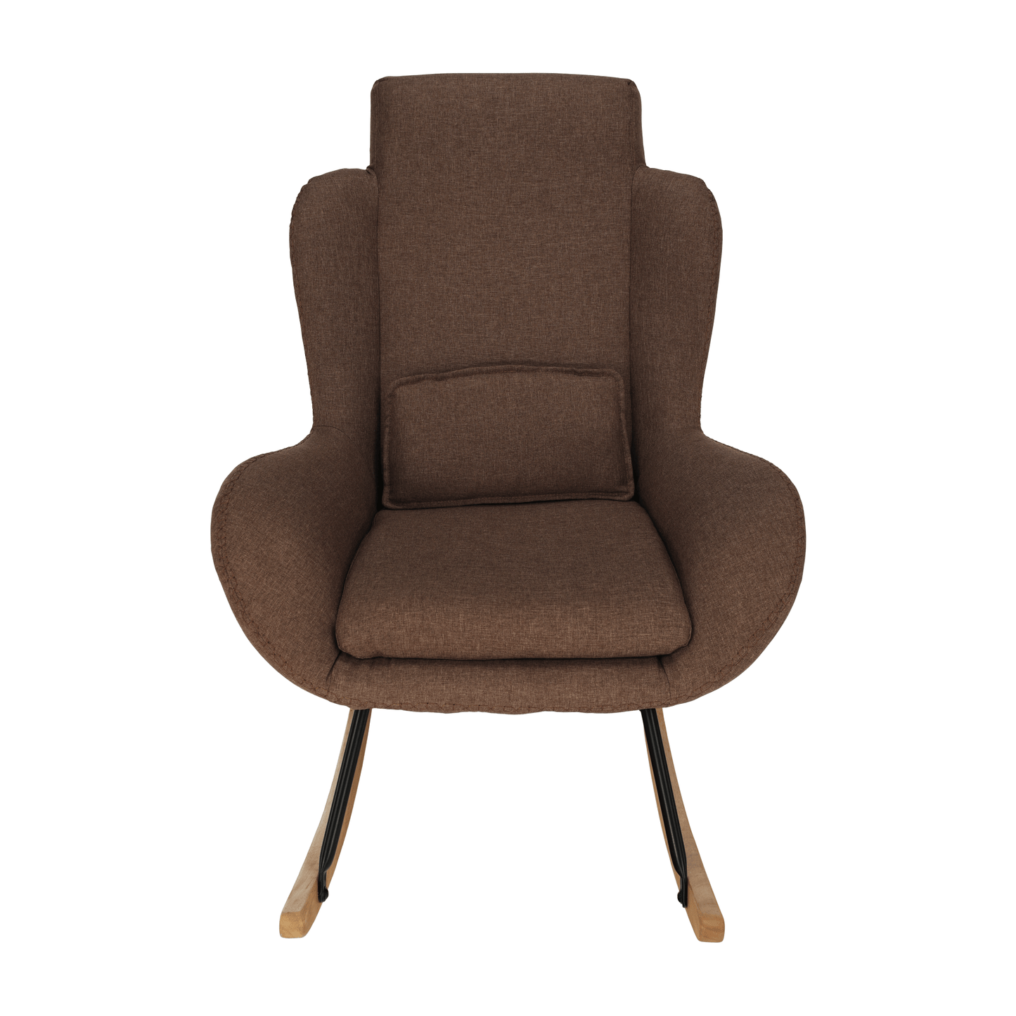 Fotoliu balansoar, material textil maro deschis/lemn, HARPER