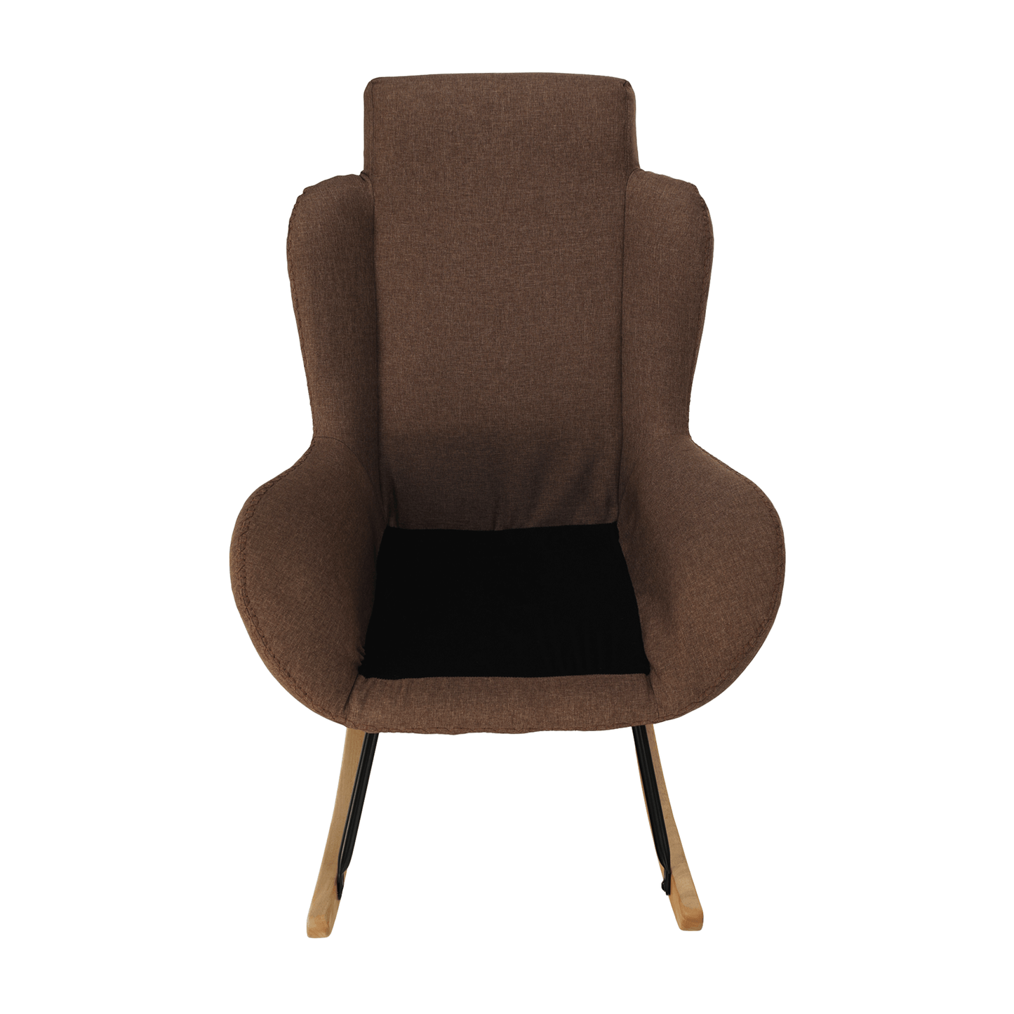 Fotoliu balansoar, material textil maro deschis/lemn, HARPER
