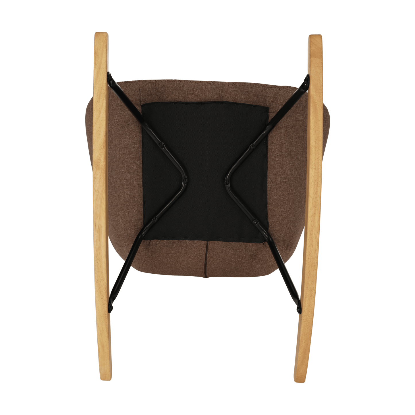 Fotoliu balansoar, material textil maro deschis/lemn, HARPER