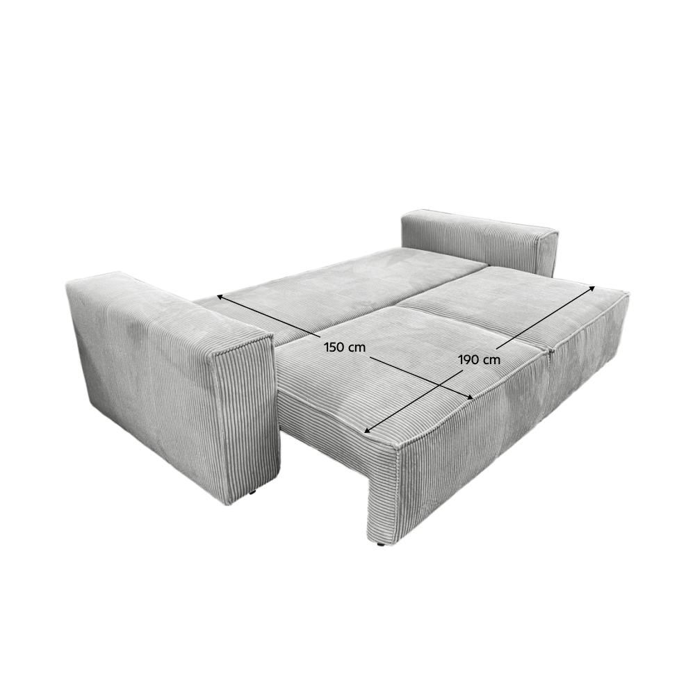 Canapea extensibilă, gri deschis, HARPERA BIG SOFA