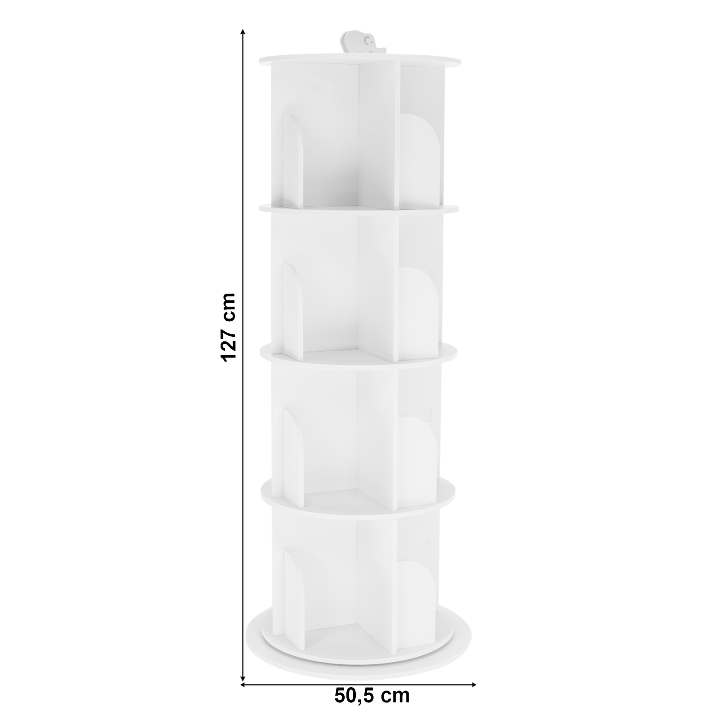 Raft pivotant, 4 poliţe, alb, ERION TIP 1 + cadou