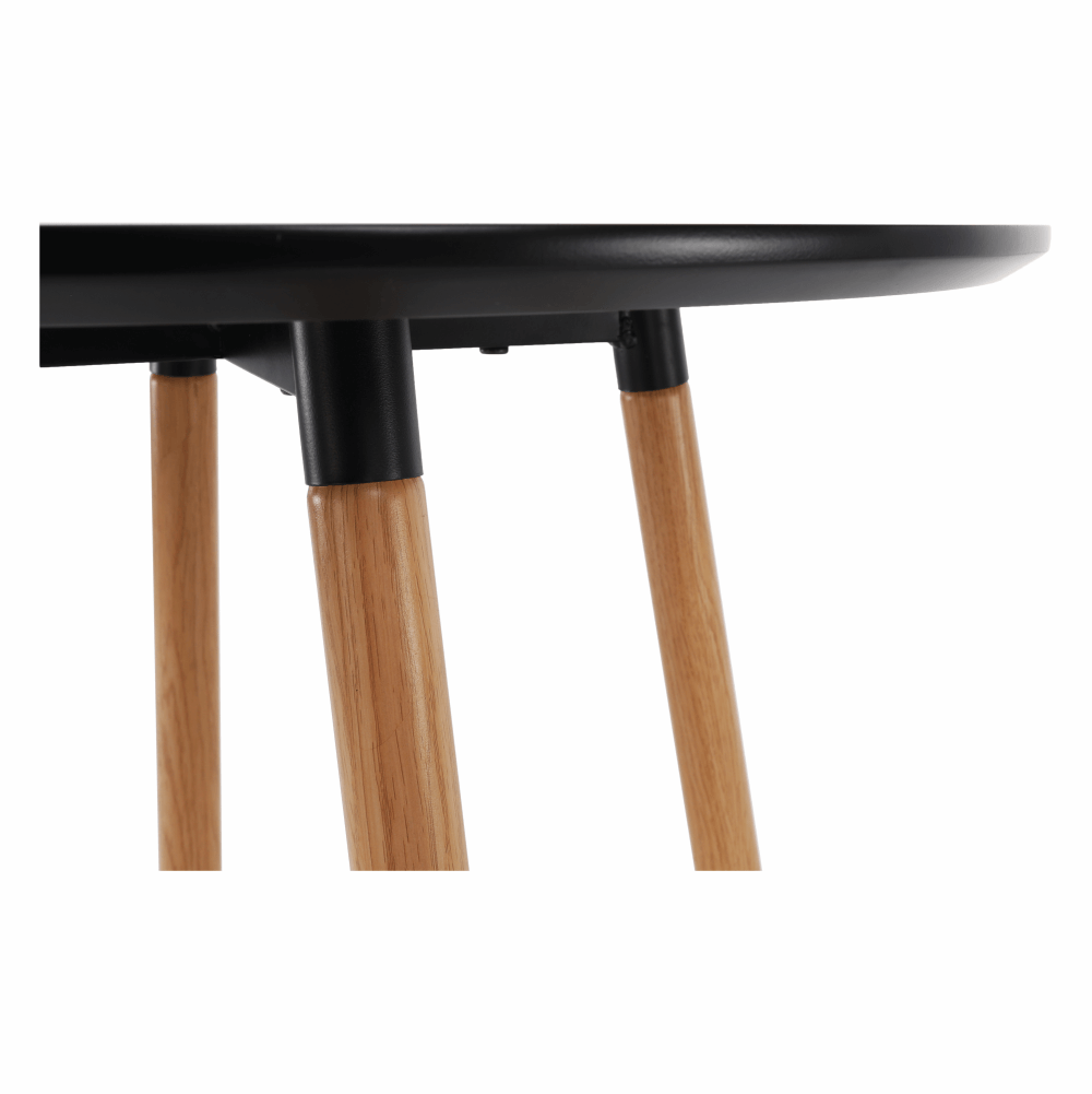 Masă de bar, negru/stejar, diametru 60 cm, IMAM