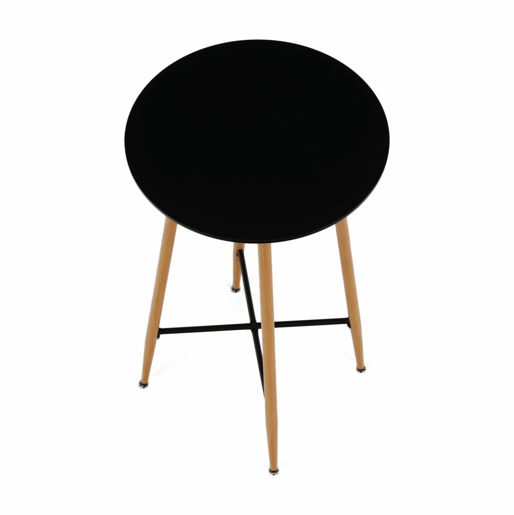 Masă de bar, negru/stejar, diametru 60 cm, IMAM