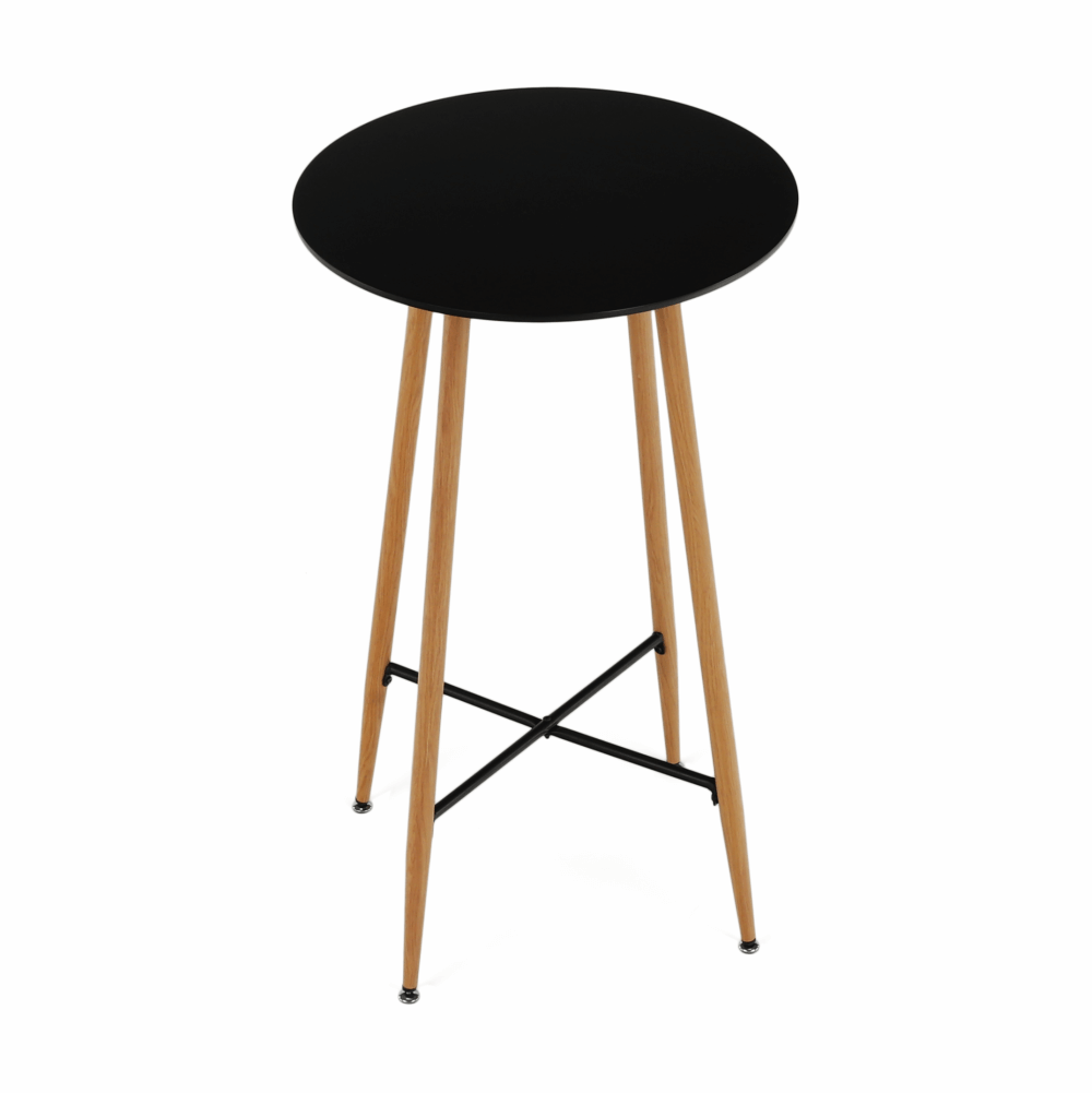 Masă de bar, negru/stejar, diametru 60 cm, IMAM