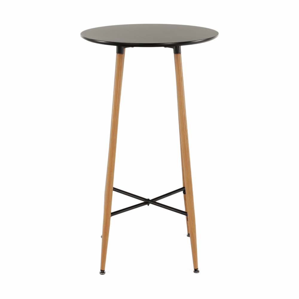 Masă de bar, negru/stejar, diametru 60 cm, IMAM