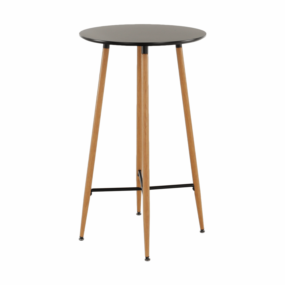 Masă de bar, negru/stejar, diametru 60 cm, IMAM