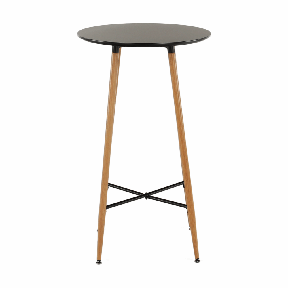 Masă de bar, negru/stejar, diametru 60 cm, IMAM