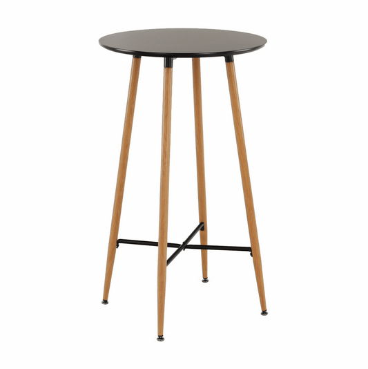 Masă de bar, negru/stejar, diametru 60 cm, IMAM