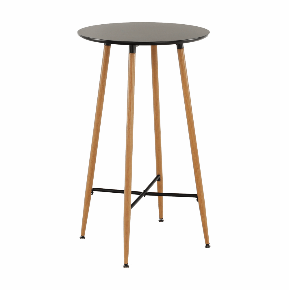 Masă de bar, negru/stejar, diametru 60 cm, IMAM
