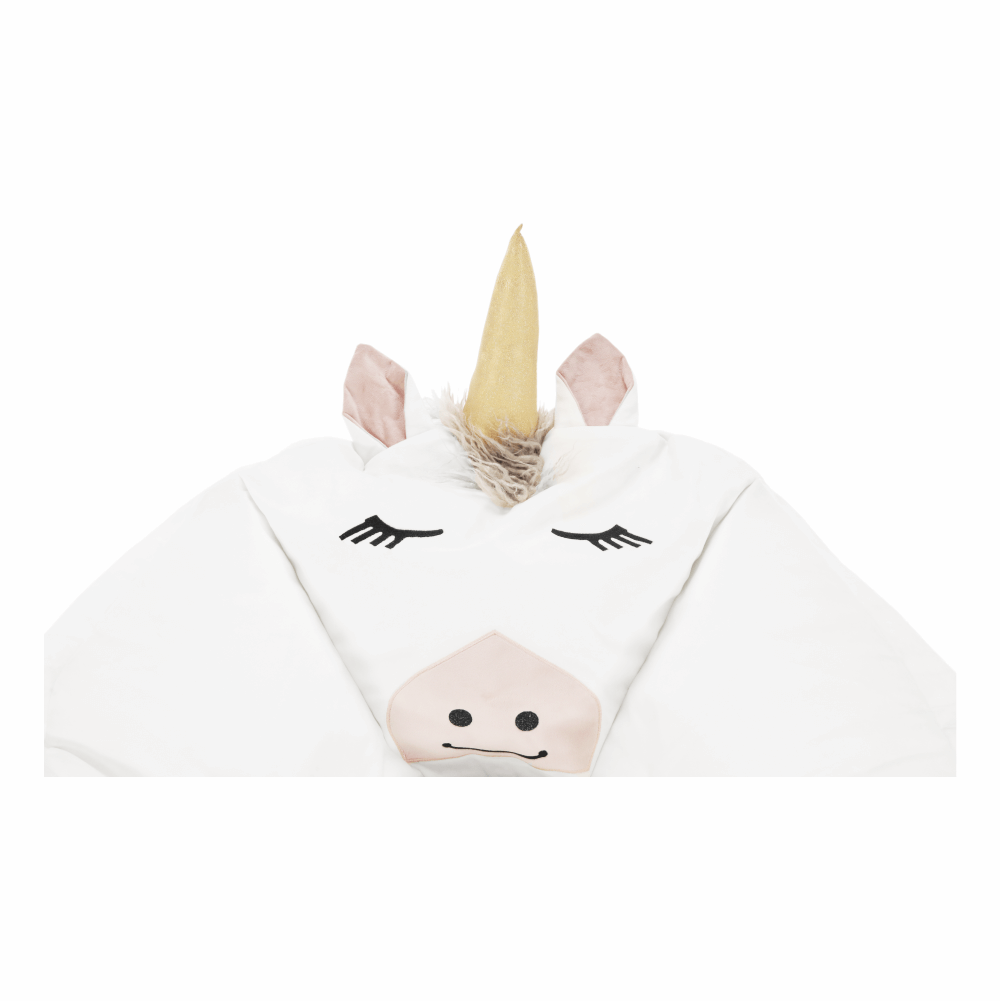 Fotoliu tip sac unicorn, alb, INOROG