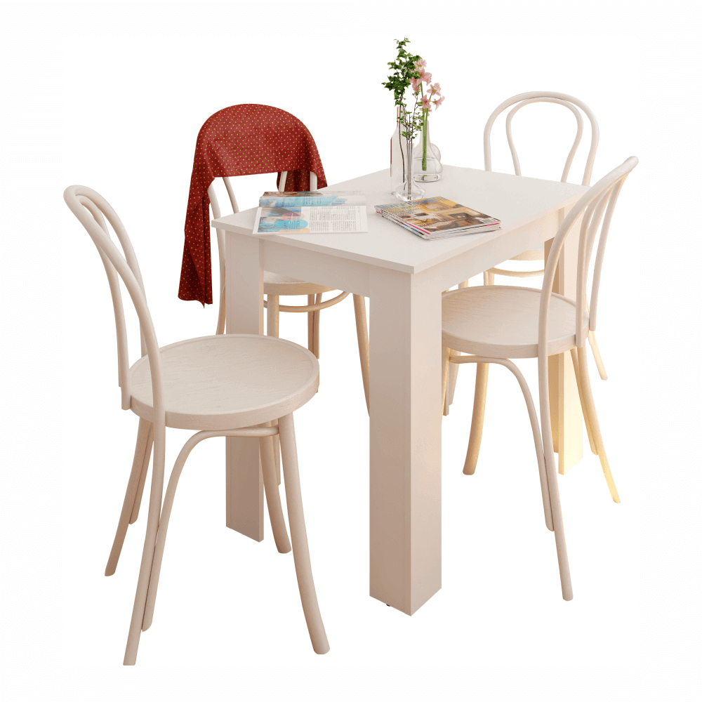 Masă dining, alb, 86x60 cm, TARINIO