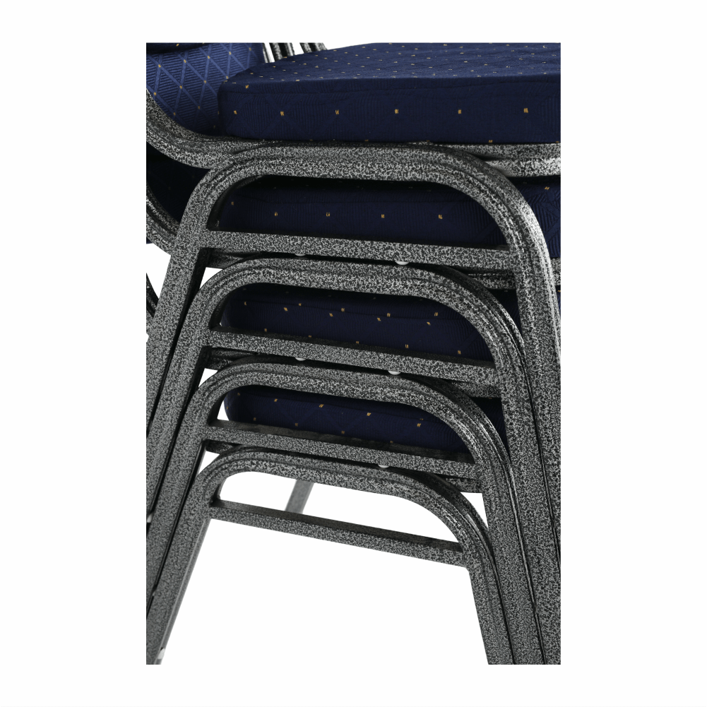 Scaun, rabatabil, textil albastru închis/gri cadru, JEFF 2 NEW