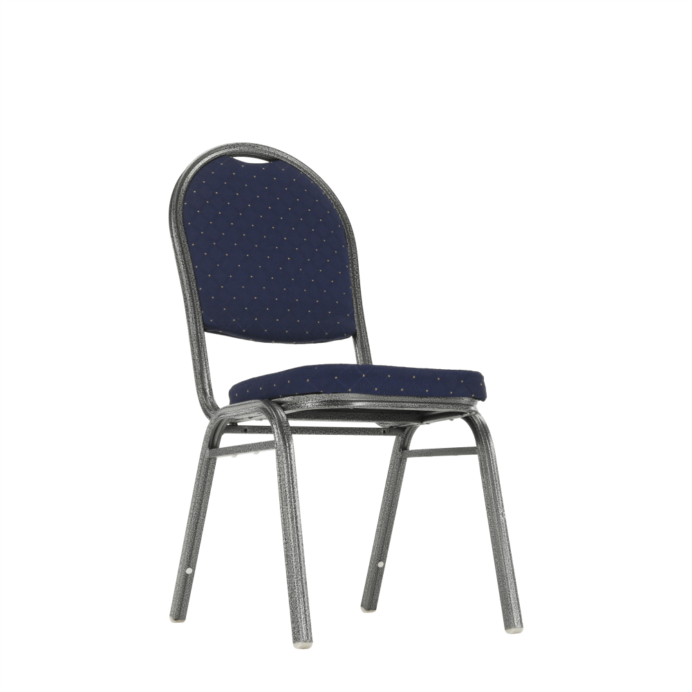 Scaun, rabatabil, textil albastru închis/gri cadru, JEFF 2 NEW
