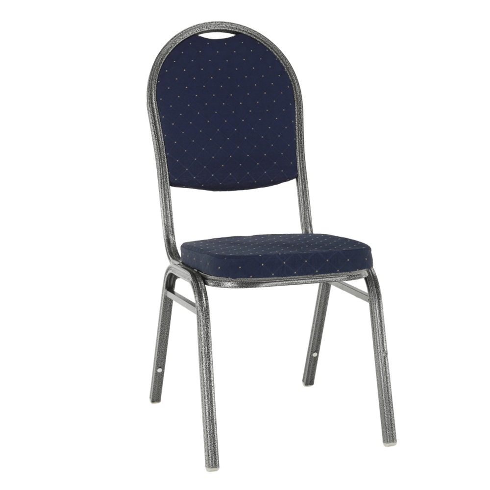 Scaun, rabatabil, textil albastru închis/gri cadru, JEFF 2 NEW