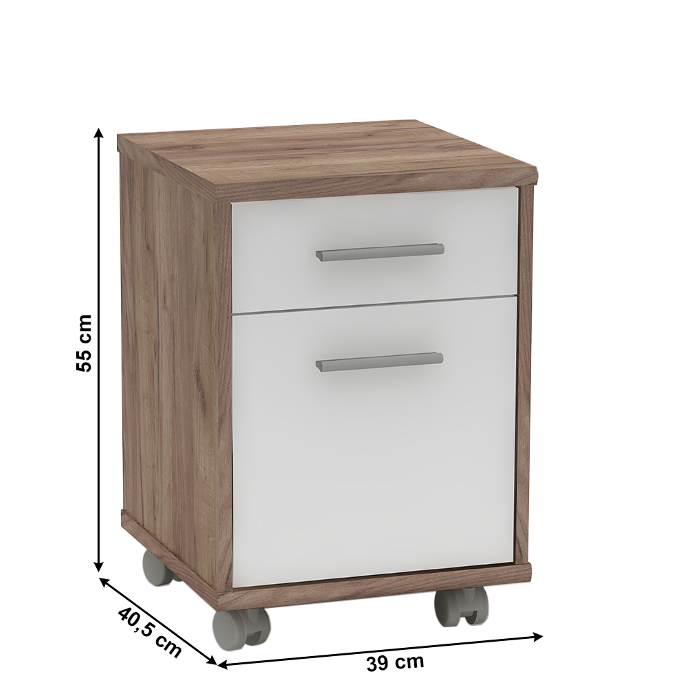 Set de birou, kraft dunkel/alb, JOHAN 2 NEW