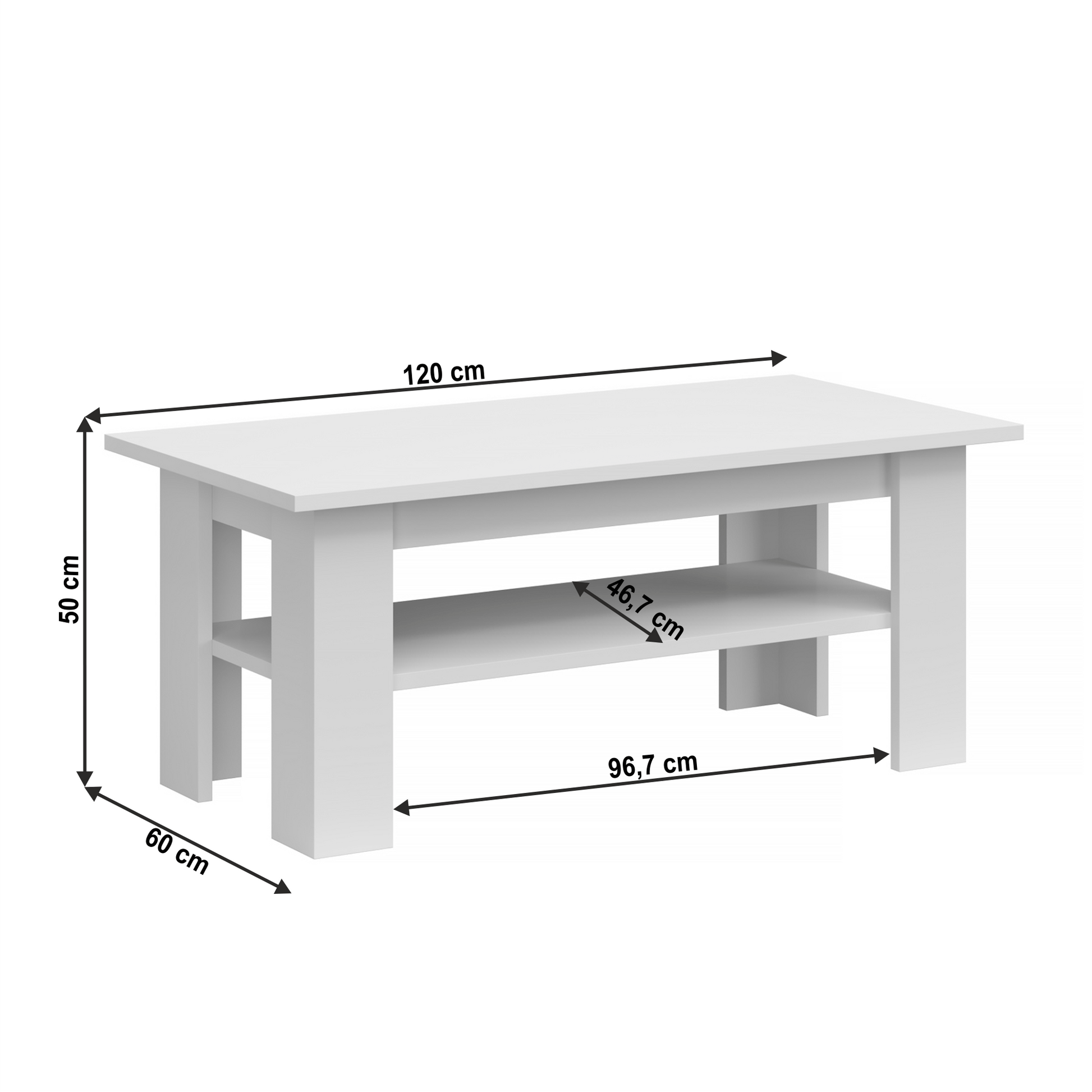 Măsuţă de cafea 120, alb, JOLK