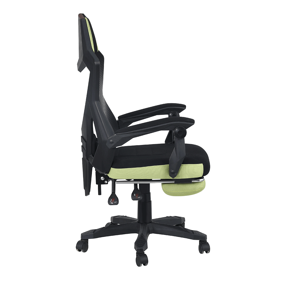 Scaun de birou / joc, negru / verde, JORIK
