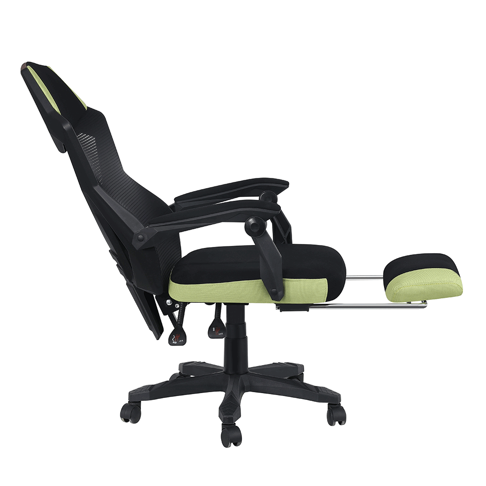 Scaun de birou / joc, negru / verde, JORIK
